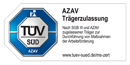 TÜV Logo Zertifizierung nach AZAV